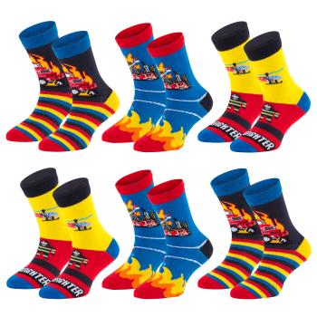 6 Paar TippTexx 24 Kinder Socken Feuerwehr
